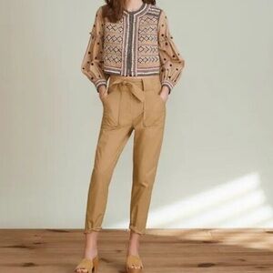 VERONICA BEARD women’s Khaki Tie Waist Mahary Pant size 2